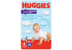 HUGGIES Sauskelnės-kelnaitės HUGGIES PANTS 4 JUMBO BOY (9-14 kg) 36pcs