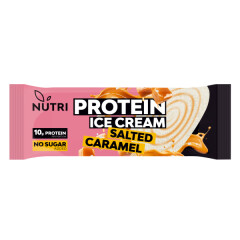 NUTRI NUTRI PROTEIN vanilės skonio valgomieji ledai su sūrios karamelės įdaru (su saldikliais), 73g 73g