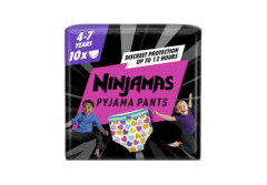 NINJAMAS Naktinės sauskelnės-kelnaitės Pink 17-30kg 10pcs