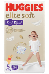 HUGGIES Sauskelnės HUGGIES ELITE S5, 12-17 kg 34pcs